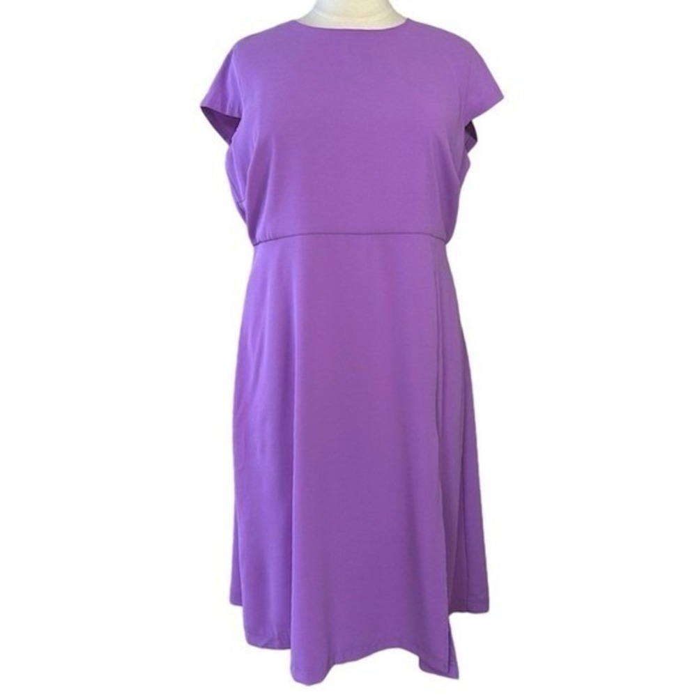 ALEXIA ADMORE PLUS SIZE CAPPED SLEEVE LAVENDER‎ A LINE DRESS
